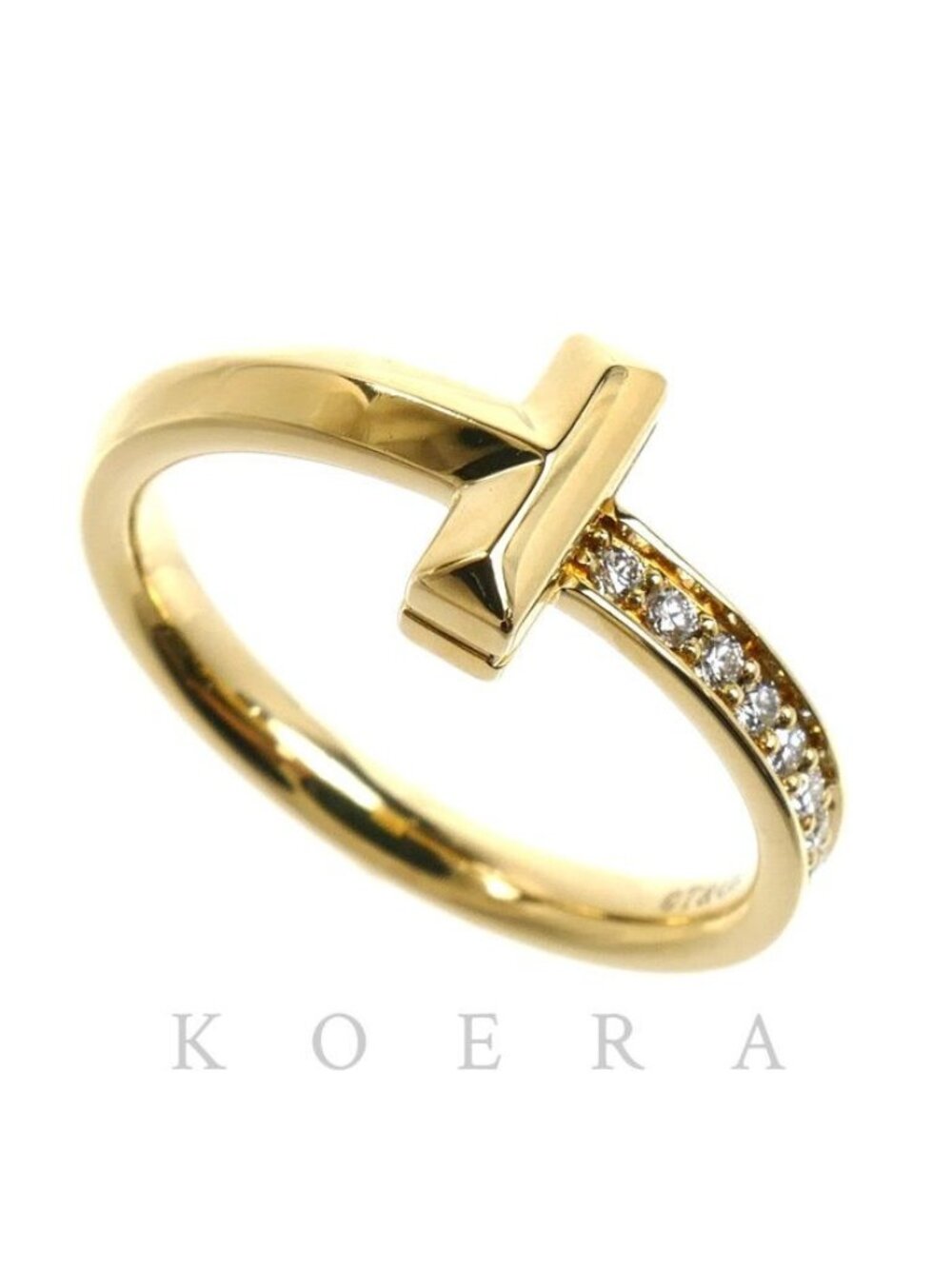 Tiffany & Co 18k Yellow Gold T One Narrow Diamond Ring